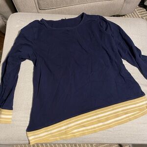 navy blue long-sleeve top UGApparel and is a size large
